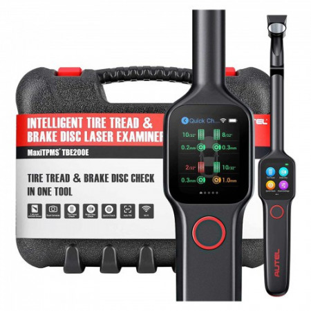 Autel MaxiTPMS TBE200E 2IN1 Tester de adâncime anvelope, Examinator de uzură a discului de frână, TPMS Instrument de verificare a stării de sănătate a anvelopei Utilizare cu ITS600E