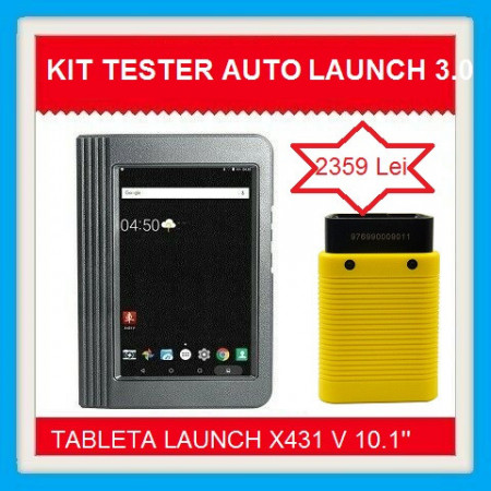 Kit Tester Auto Launch X431 cu Tableta originala V 10.1' v2021 + Interfata Easydiag 3.0 versiune service auto