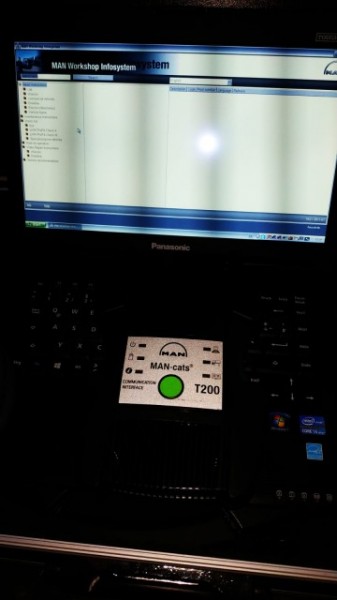 MAN Tester profesional Original pentru camioane Man Cats II T200 versiune 14.01 (Laptop Inclus, Developer Activ)