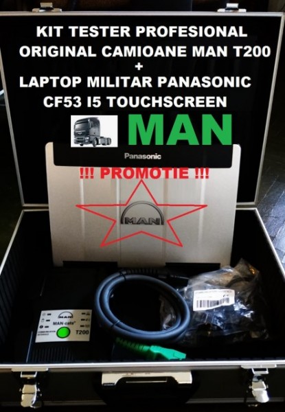 MAN Tester profesional Original pentru camioane Man Cats II T200 versiune 14.01 (Laptop Inclus, Developer Activ)