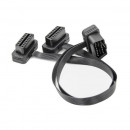 Prelungitor Cablu, Adaptor Auto 2 in 1 la OBD2 16 Pin, 30cm, 2 mufe mama, 1 mufa tata