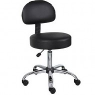 Scaun cosmetica cu spatar , scaun tehnician - Negru