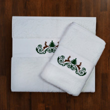 Set 2 Prosoape 700g/mp Brodate de craciun 1