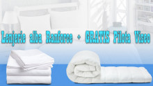 Set Lenjerie Dubla Hoteliera Ranforce + GRATIS Pilota Dubla Viseo