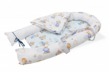 Baby Nest Somnart: Cosulet bebelusi + Salteluta 42x84x2 cm + Paturica 70×70 cm model Ursuleti