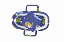Baby Nest Somnart: Cosulet bebelusi + Salteluta 42x84x2 cm + Paturica 70×70 cm model Dinozauri