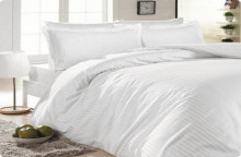 Lenjerie de pat hotel DAMASC dunga ingusta 155 g/mp - Single