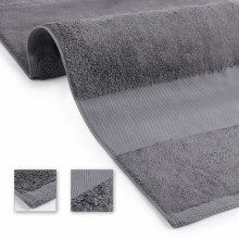 Set 6 Prosoape baie pentru brodat, Bumbac 100%, alb, 50x90cm - 700g/mp -Gri