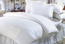Set 10 Lenjerii de pat Hotel - DAMASC Dungat 155gr/mp - Dubla - Dunga 1 cm - Livrare Gratuita