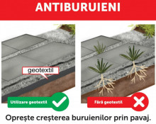 Folie membrana geotextil Geotex multifunctional, 100 gr/mp, latime 1 m, lungime 12 m, suprafata 12 mp, alb