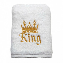 Prosop Fata Brodat, Broderie King , bumbac 100%, Alb, 50x90cm - 680gr/mp