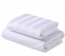 Set 10 Lenjerii de pat Hotel - DAMASC GROS Dungat 165 g/mp - dunga 2,7 cm - Dubla