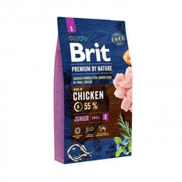 Hrana uscata pentru caini, Brit Premium by Nature, Junior S (Small), 8 Kg