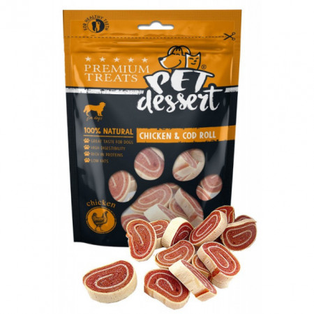 Pet's Desert Dog Chicken&Cod Roll 80g LSC-37