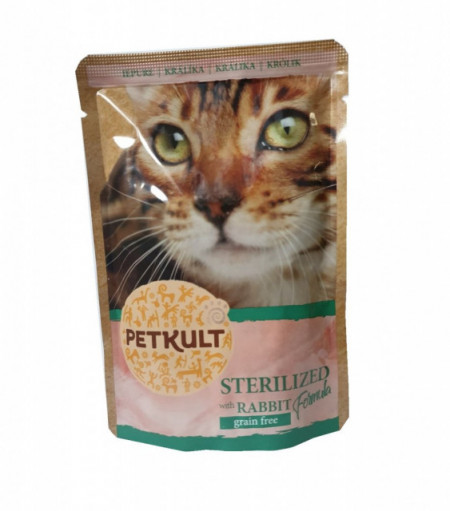 Petkult Cat, Sterilised cu Iepure, 100G