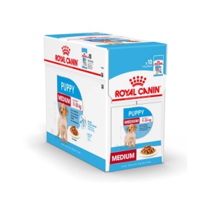 Hrana umeda pentru caini, Royal Canin, Medium Puppy, Box 10 x 140 G
