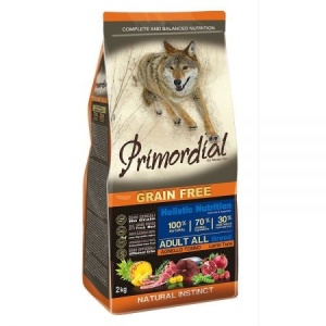 Hrana uscata pentru caini, Primordial, Grain-Free Adult Ton si Miel, 12kg