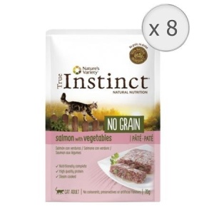 Hrana umeda pentru pisici True Instinct, No Grain Adult cu Somon, 8 bucx70g