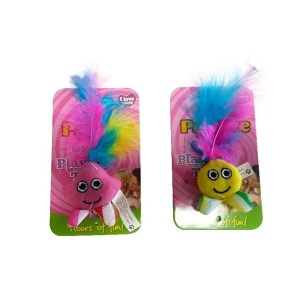 Jucarie pentru pisici, Paiatze, Cat Plus Galben, Pene, N0211