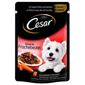 Hrana umeda pentru caini, Cesar, Vita si Legume in Aspic, Plic 100 g