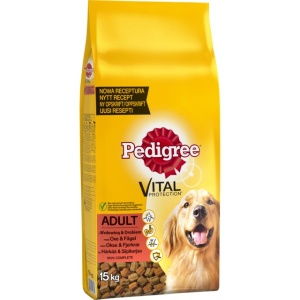 Hrana uscata pentru caini, Pedigree, Adult Vita & Pasare, 15Kg