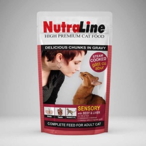 Hrana umeda pentru pisici, Nutraline, Sensory Vita Ficat, 24 x 100 G