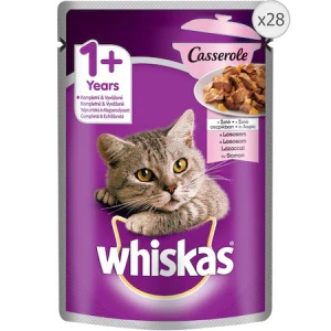 Hrana umeda pentru pisici, Whiskas, Casserole Somon in Sos, 85 G