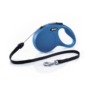 Lesa retractabila pentru caine, Flexi, New Classic Cord S, 8 M, Albastra