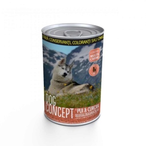 Hrana umeda pentru caini, Dog Concept, Curcan si Pui, 415 G