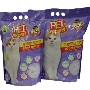 Nisip pentru pisici, Pet Expert, Silicatic, Lavanda, 3.8 L