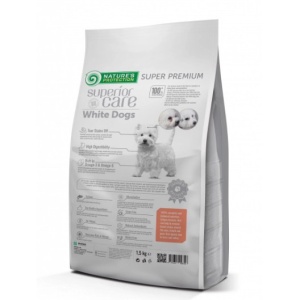 Hrana uscata pentru caini, Natures Protection White dogs Grain Free Salmon Adult Small and Mini Breed 1.5 kg