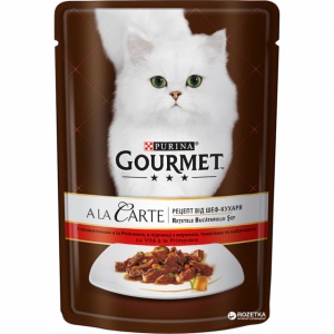 Hrana umeda pentru pisici, Gourmet A La Carte, Vită şi Legume, 24 X 85g