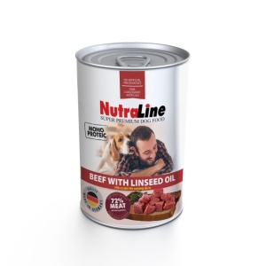 Hrana umeda pentru caini, Nutraline, Dog Adult Monoprotein Vita Ulei de In, 800 g