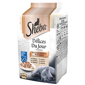 Hrana umeda pentru pisici, Sheba, Delices Du Jour, Selectii de Pasare/Peste, 6 x 50g