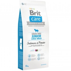 Hrana uscata pentru caini, Brit Care, Grain-free Junior Large Breed Salmon and Potato, 12 kg