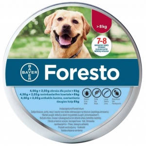 Zgarda antiparazitara pentru Caini de peste 8 Kg, Foresto, 70 CM