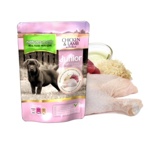 Hrana umeda pentru caini, Natures Menu, Junior cu Pui si Miel, 300g