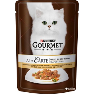 Hrana umeda pentru pisici, Gourmet A La Carte, Curcan şi Legume, 24 X 85g
