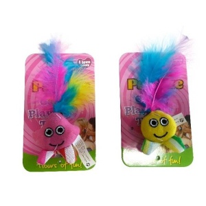 Jucarie pentru pisici, Paiatze, Pene Plus, Rosu, N0212