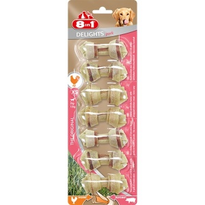 Recompense pentru caini, 8in1, Pork Delights Bone XS