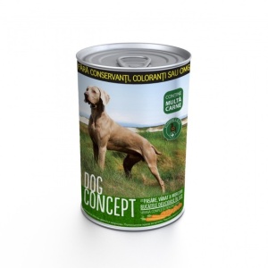 Hrana umeda caini, Dog Concept, Pasare Vanat Morcovi, 415 G