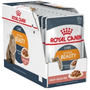 Hrana umeda pentru pisici, Royal Canin, Intense Beauty, 12 x 85 g