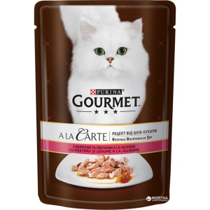 Hrana umeda pentru pisici, Gourmet A La Carte, Pastrav si Legume in sos, 24 X 85g