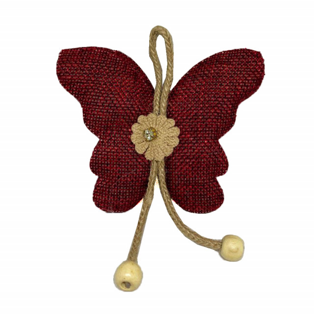 Set cordon de strangere Pufo Butterfly pentru draperie sau perdea cu magnet 2 buc rosu