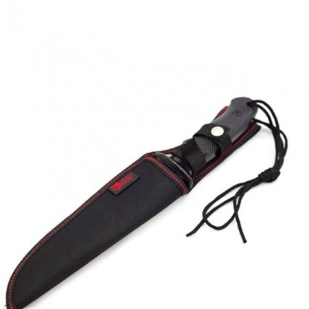 Cutit de vanatoare 32 cm Full Tang, model Black Legion Style, maner ergonomic, teaca inclusa