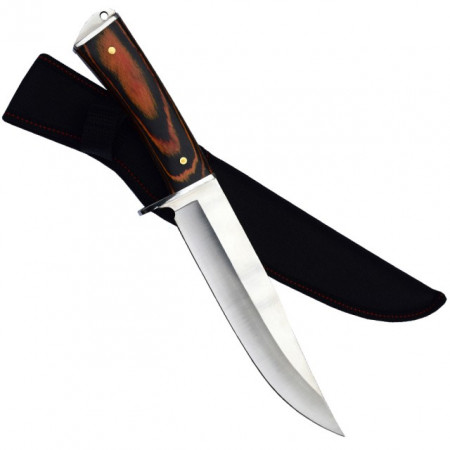 Cutit de vanatoare FULL TANG 31 cm, teaca material textil, model White Wolf