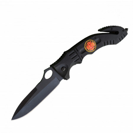 Cutit briceag tactic 23 cm, model Army Style - Fire Dept, cu sistem de taiat centura si varf pentru spart geamuri