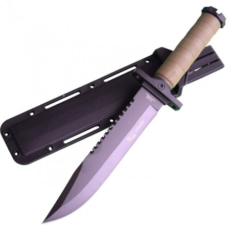 Cutit baioneta 34.5 cm Army Style, maner ergonomic cauciucat, teaca inclusa