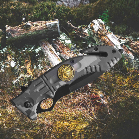 Cutit briceag tactic 23 cm, model Army Style - Mountain Warrior, cu sistem de taiat centura si varf pentru spart geamuri