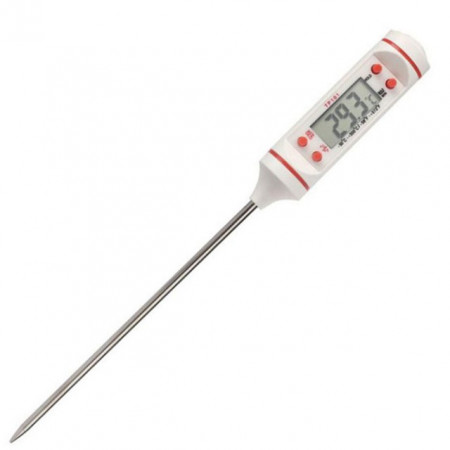 Termometru digital cu sonda pentru bucatarie, lichide, alimente, lactate, prajituri, ceara, etc. -50° C - +300° C, alb
